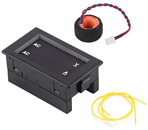 2 in 1 Pannello Meter Voltmetro di Alta Precisione LED Digital Multimetro, Amperometro a Doppio Schermo AC 100~300V 0-100A(Red-Blue)