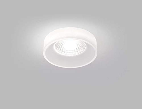 Helestra LED Bad-Deckeneinbauleuchte IVA, IP44, Ø 8cm, 5W 2900K 480lm, CRi >90, dimmbar, Acryl satiniert