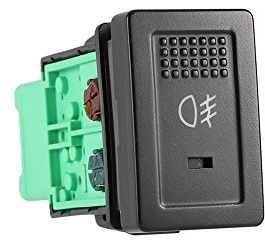 Qiilu Botón de luz antiniebla para coche, interruptor de luz antiniebla delantera para Swift Grand Vitara 2006-12, color negro