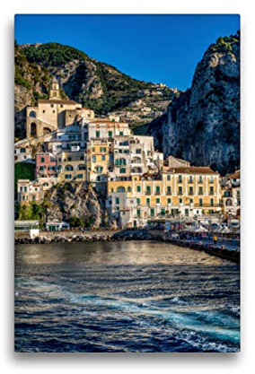 Premium Textil-Leinwand 30 x 45 cm Hoch-Format Amalfi, Küste und Dom | Wandbild, HD-Bild auf Keilrahmen, Fertigbild auf hochwertigem Vlies, Leinwanddruck von Rainer Kuczinski