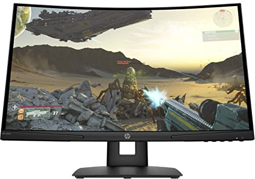 HP X 24c – Monitor Gaming da 24 Full HD (1920 x 1080 a 144 Hz, VA, 4 ms, HDMI, Curvatura 1500R, Antiriflesso, Altezza e Inclinazione regolabili) Nero