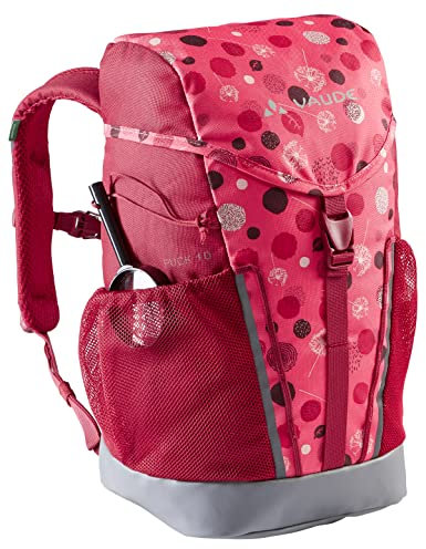 VAUDE Kinderrucksack Mädchen Puck rosa, komfortabler Wanderrucksack Kinder 10L, Wetterfester Schulrucksack mit Regenhülle & Lupe, viel Stauraum