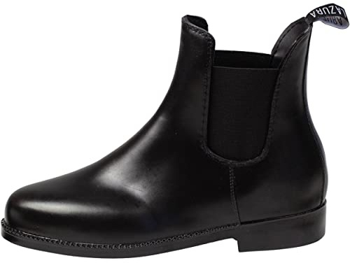 Lazura - Jodhpur Reitstiefelette Basic | Kinder, Herren & Damen Stiefeletten | mit Elastikeinsatz & Pull-On | schwarze Chelsea Boots aus Kunstleder | Reitschuhe in Größe 42