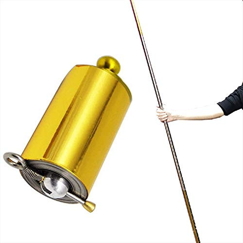 nvyue Bâton Magique de Poche pour scène de Magicien Professionnel, Portable, Accessoires de Tours de Magie (doré/argenté, 150 cm)
