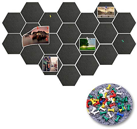 20 Stück Filz Pinnwand Korkplatte, Selbstklebende Sechseckige Korkplatte selbstklebende DIY für Foto Hängen, Bulletin Tafeln Heimdekoration und Büro Memoranduma(5.5 x 4.7 inches/ 14 x 12 cm)