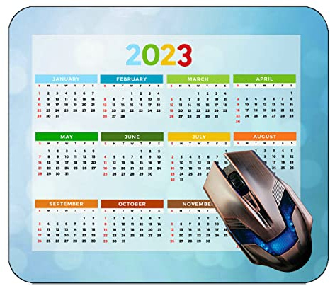 Spelmusmatta 2023 års kalender med semester, fjäril blomma flyger ljusa mjuka musmattor