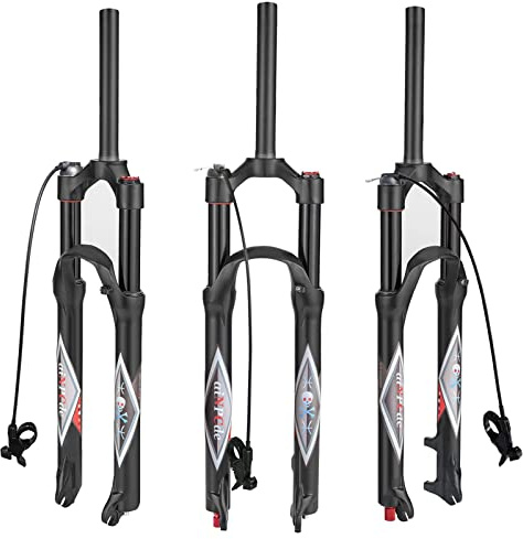 aiNPCde 26/27,5/29 Zoll MTB Luft Federgabel Federweg 140mm, FO01-RK21 Zugstufeneinstellung 1-1/8 Fahrrad Vorder Gabel für Mountainbike MTB XC Scheibenbremse Fahrrad