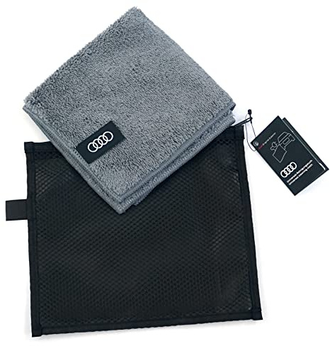 Audi 4K4096325 Reinigungstuch Reinigung Mikrofaser Pflege Tuch, mit Ringe Logo