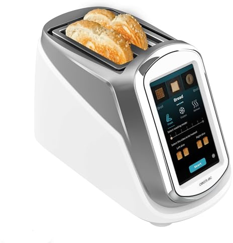 Cecotec Tostador Vertical Toastpad Double Pro Screen. 1400W, Pantalla Táctil TFT de 7, Control Inteligente, Tostado Rápido, Diseño Seguro, 7 Niveles de Tostado, Cubierta Antipolvo