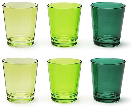 Excelsa Portofino Set 6 Gläser, Grünskala, 30 Cl., mundgeblasenes Glas