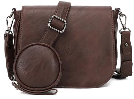 KL928 umhängetasche damen handtasche tasche schultertasche kleine Tasche damenhandtasche für Arbeit Einkaufen Reisen (Coffee)