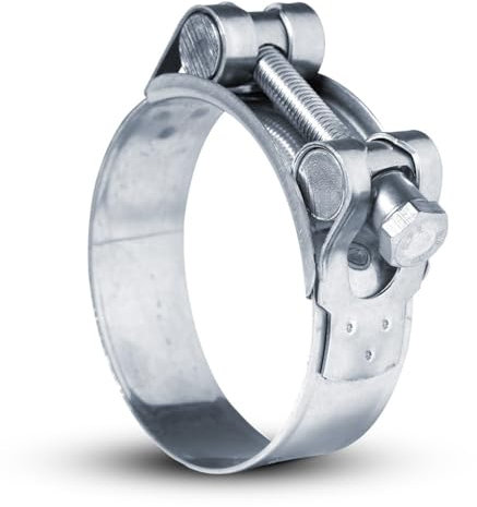 (68-73 mm) GBS Edelstahl W4 V2A Gelenkbolzen Schellen Schlauchschellen Spannbackenschellen (Auspuff Klemme Universal Auspuffschelle Auspuffrohrschelle) (68-73 mm Bandbreite 22mm (Schraube M8))