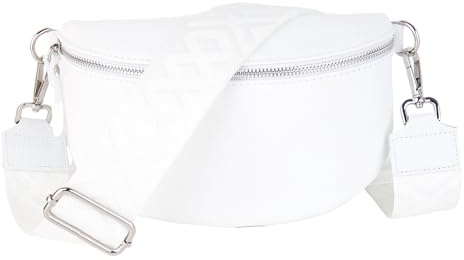 MIRROSI® Bauchtasche Damen, Echtleder, Made in Italy, Umhängetasche, Brusttasche, Crossbody Bag (1 Tasche & 2 Gurte)