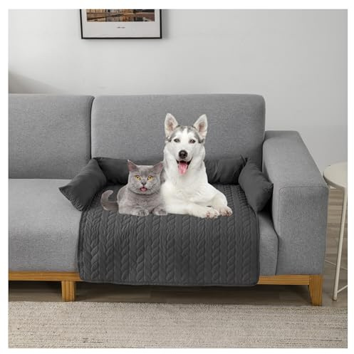 OREZAUQS Hundesofa, Sofaschoner von Haustieren, Couchbezug für Hunde, Hundematte für Möbel, Haustier-Sofa-Matte für Hunde, Hundemöbelbett, Sofakissen (grau, 102 x 90 x 16 cm)