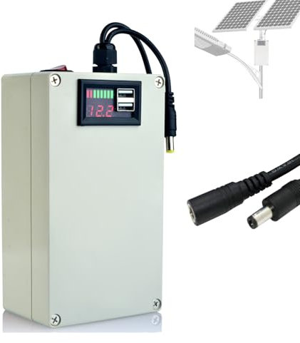 SSCYHT Batterie Rechargeable au Lithium Fer Phosphate 12V 40000mAh Port USB 5V Grande capacité Réverbère monté sur véhicule Batterie LiFePO4 sécurité résistante aux Hautes températures