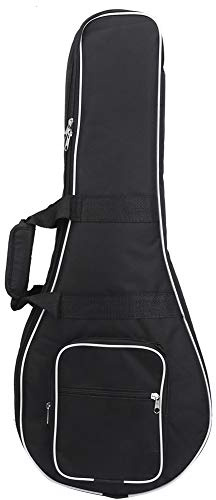 Oumefar Mandolinenkoffer Gigbag, Musikinstrumentenzubehör Mandolinentasche Oxford-Stoff-Gigbag, Doppelreißverschlüsse, Verdicktes Oxford-Tuch mit Großer Seitentasche,