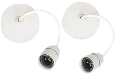 Ceiling Pendant Light Fitting, B22 Bulb Holder, White, 150mm 6 inch (2 Pack)