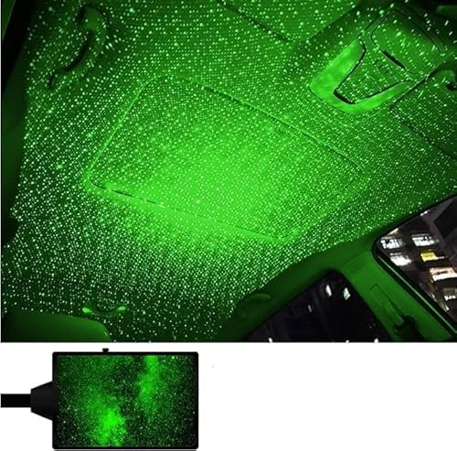 Mini lampada del proiettore dell'automobile, luci dell'atmosfera USB dell'automobile LED della stella del tetto dell'automobile della luce notturna (reen)