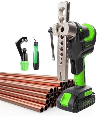 FBJAMZ 45° Eccentric Copper Tube Expander, Electric Handheld Flaring Tool, With Cutter And Deburrer, For Home Appliance Repair
