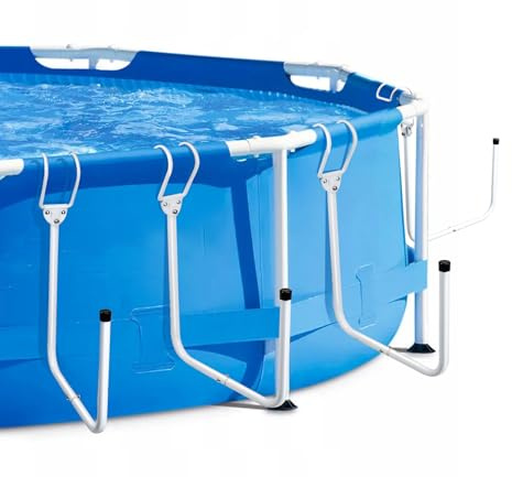 4 Piezas Percha para Cobertor Piscina, Cobertor Solar Percha, Ganchos para Cobertor Solar, Mantenga la Cubierta Solar/Techo Fuera del Suelo, para Piscinas Elevadas Enmarcadas - Blanco