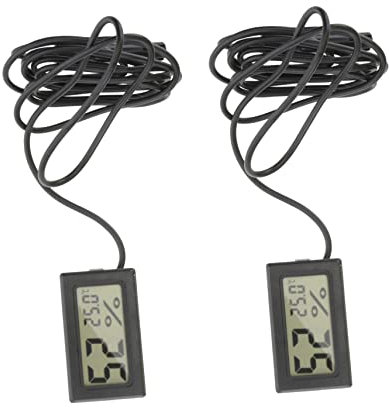 VICASKY 2stücke Mini Drahtfeuchtigkeitsmessgerät Lcd Innen Temperaturregler Hygrothermograph Mini Hygrometer Temperaturmessgerät Draht Feuchtigkeitsgauge