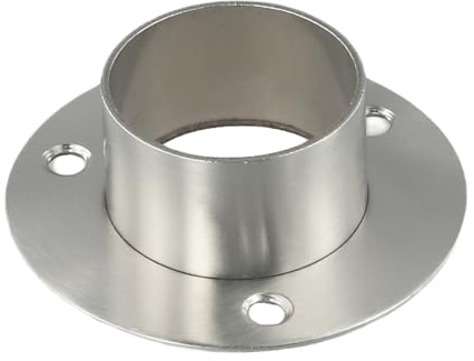 Robusto connettore a flangia rotondo montabile a parete in acciaio inox, adatto per guide armadio e altro (38 mm)