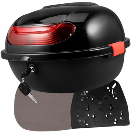 MAGICLULU Baúl para Motocicleta Trasero con Cierre Superior y Respaldo Negro Accesorios para Equipaje De Moto