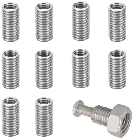 Thread Adapters Reducing Nut Sleeve, M10 to M8 Fastener | 10 Pcs M10*1.5 Male to M8*1.25 Female, 20mm Stainless Steel Insert Nut Screw Reducer Conversion