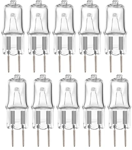 JZLBBC 10PCS G6.35 20W 230V Lámpara halógena GY6.35 50W Bombilla halógena 2 pines GY6.35 230V 75W T4 Tipo JCD Regulable 2700K Blanco Cálido 150W