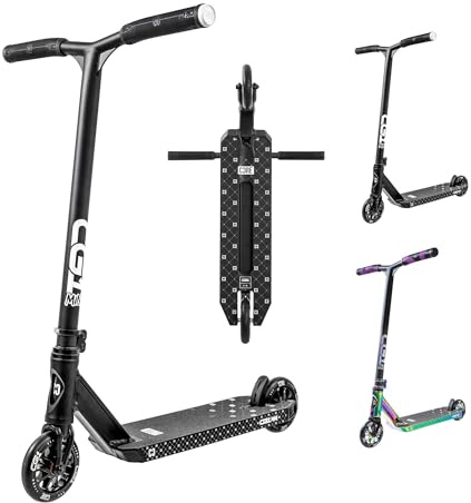 CORE CG1 - Mini monopattino acrobatico per bambini dai 6 anni in su, per principianti e avanzati, freestyle con ruote da 110 mm, monopattino professionale per adolescenti e bambini, nero