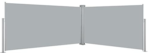 KTHLBRH Toldo Lateral Retráctil con Biombo Doble Cara para Terraza y Jardín, Protector UV y Antiviento, Ajustable hasta 600 cm, Incluye Postes y Tornillos