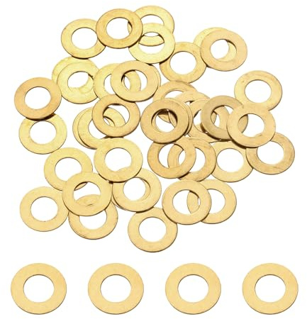 PATIKIL Rondella Piatta In Ottone M6, 100 Pz 6mm ID 12mm OD 0.5mm Spessore Rondelle Metriche Guarnizione Metallo Anello Per Viti Bulloni Fabbriche Progetti Casa Esterni