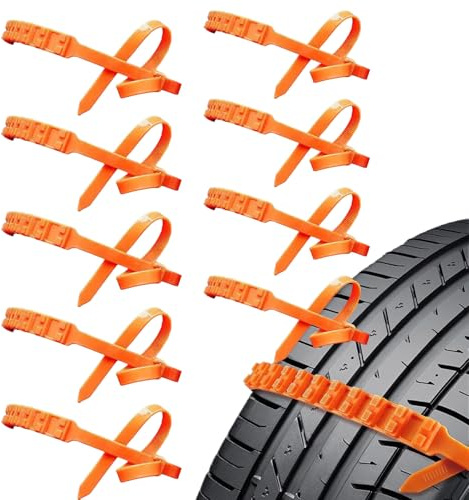 Snow Chains for Car Tires 10 Pieces Auto Winter Tire Snow Zip Ties