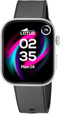 LOTUS Montre Connectée Homme Femme - Caoutchouc Gris | Étanche IP65, Vocal IA, Contrôle Musique, Podomètre et Calories, Téléphone 50213/1 Audaz, Smartime 2nd Gen