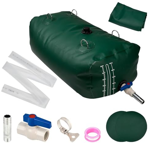 Blueshyhall Wassertank Faltbar, Großer Wassersack mit Hahn & Anschluss aus Verdicktem 3-Lagigem PVC-Gewebe, Wasserbehälter Wetter- & UV-Fest, Wasserspeicher für Camping, Wohnmobile, Garten
