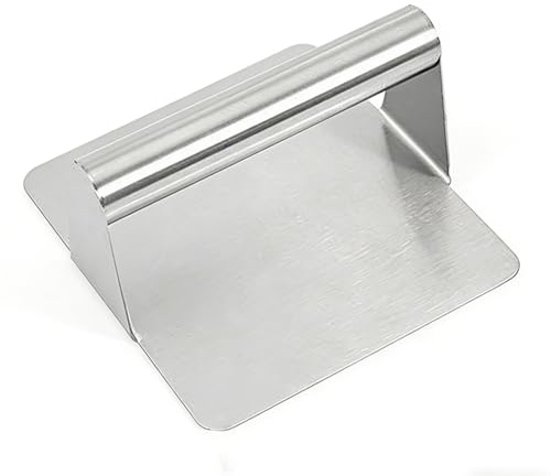 Omengyan Stainless Steel Burger Press, Square, 13.8 cm, for Smash Burgers, Patties and Flat Top Griddle Cooking (Square Burger Press)