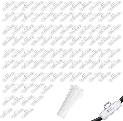 HUILLIGHT 100 Stück Kabeletiketten Set mit Nylon Kabelbinder Weiß, wasserdichte Kabelkennzeichnung Box für Kabelorganisation, Kabelmarkierung und Sortierung für Zuhause Büro Netzwerk