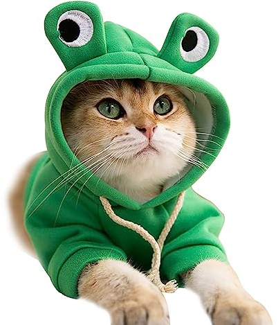 NOENNULL Katthuvtröjor Snygg Varm Djurdräkt för Katter Kattungar Valpar Höst Vinter, Söta Bedårande Sweatshirts Husdjurskläder för Vardagsbruk (#6)