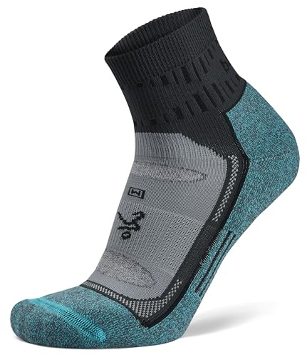 Balega Unisex Blister Resist Quarter Laufsocken, Grau/Blau, Large, EU Größe 43-45.5