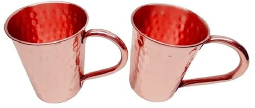 [Gift Set] Moscow Mule Mugs Set Of 2 12 oz Solid Genuine, 100% Pure Copper Cups Cylindrical Shape HANDCRAFTED (1)