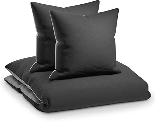 sleepwise Ropa de cama de verano 240 x 220 cm, 3 piezas, Öko-Tex, muy suave, transpirable, no necesita planchado y no se arruga. Juego de funda nórdica de microfibra suave con fundas
