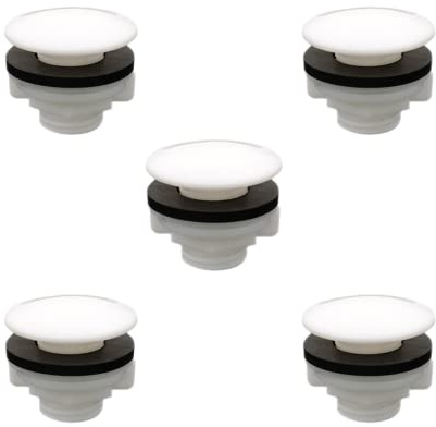 RANRAO 5Pcs Plastic and Rubber Kitchen Sink Tap Hole Blanking Plug Stopper Basin Cover 38mm, Kitchen Sink Hole Cover Faucet Hole Cover Kitchen
