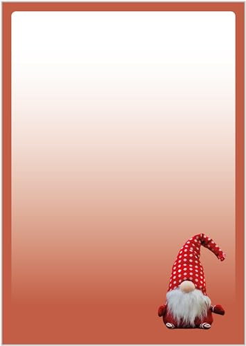 Briefpapier Wichtel DIN A4 - Papier Weihnachten - 20 Blatt - Motiv Nr. 032 | 100g/m²
