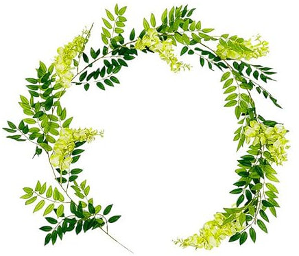 MINGZHE Künstliche Glyzinien-Blumenreben, Glyzinien-Girlande, Künstliche Hängende Blumen, Gelbe Blumengirlande für Haus, Garten, Hochzeit, Bogendekoration, 207 cm (B)