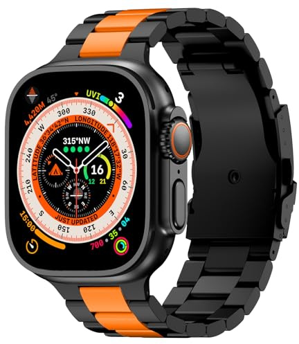 SEURE Titan Armband Kompatibel mit Apple Watch Ultra 2/Ultra 49mm,Serie 10 46mm,Serie 9/8/7 45mm,Serie SE2/6/SE/5/4 44mm, 3/2/1 42mmTitanlegierungs armband Sport Ersatzarmbänder