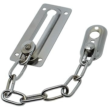 DOITOOL Chaîne De Porte Antivol Argenté En Fer Serrure à Loquet Sécurisée Pour Portes Battantes Protection Maison, Armoire Et Chambre Verrouillage Ventilation