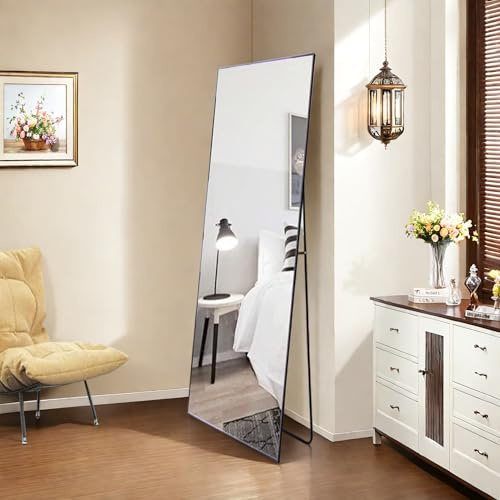 Specchio da parete 150 x 40 cm, robusto e moderno, grande specchio da parete o da appendere, telaio in lega di alluminio, vetro temperato, per camera da letto, soggiorno (oro, 150 x 40 cm)