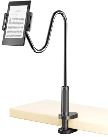LenTok Tablet Halterung für Kindle Lesen im Bett, Flexible Schwanenhals Nachttisch Arm für Telefon und Tablet, kompatibel mit Kindle Paperwhite/Voyage/Oasis/Kids, Kobo, iPad mini, Telefon