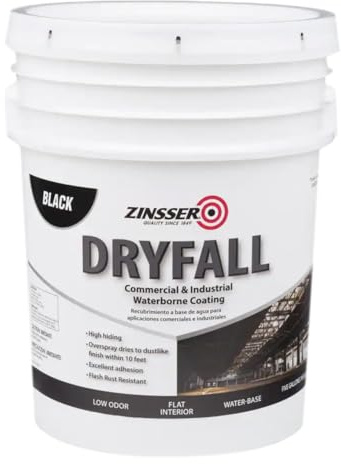 Zinsser 293233 Dryfall Commercial & Industrial Waterborne Coating, 5 Gallon, Flat Black