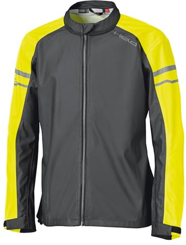Held Rainstretch Top Motorrad Regenbekleidung Unisex | Motorrad Regenjacke, Membrane 100 % Wasserdicht, Atmungsaktiv - Reflex Einsätze, Außentaschen, Ärmelsaum weitenverstellbar